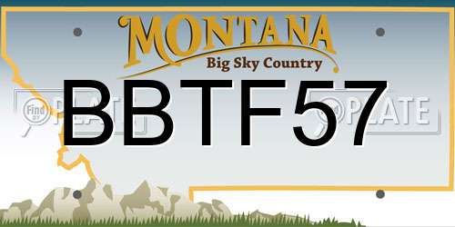 BBTF57 Montana License Plate