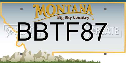 BBTF87 Montana License Plate