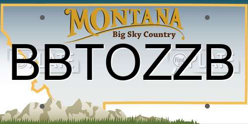 BBTOZZB Montana License Plate