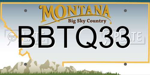BBTQ33 Montana License Plate