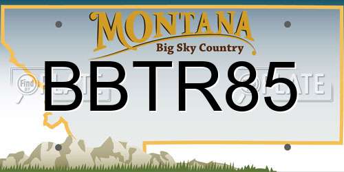 BBTR85 Montana License Plate