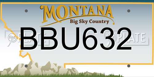 BBU632 Montana License Plate