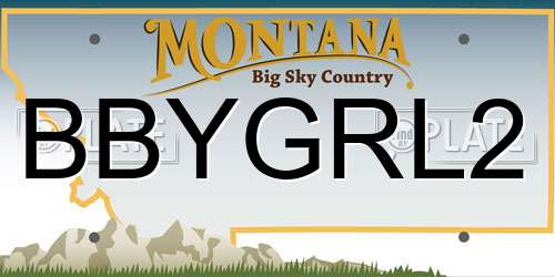 BBYGRL2 Montana License Plate
