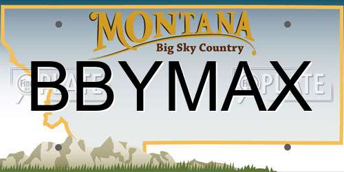 BBYMAX Montana License Plate