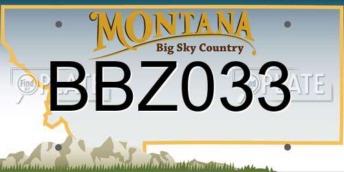 BBZ033 Montana License Plate