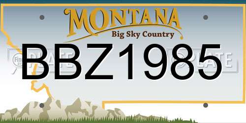 BBZ1985 Montana License Plate
