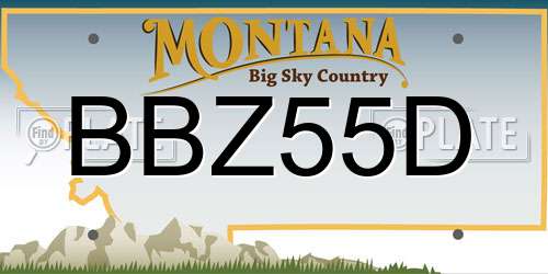 BBZ55D Montana License Plate