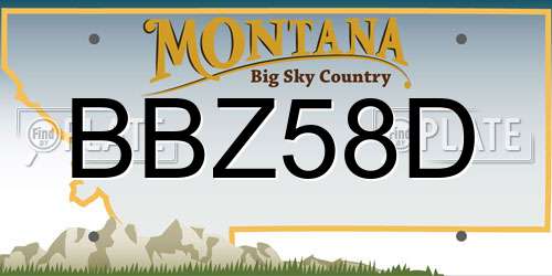 BBZ58D Montana License Plate