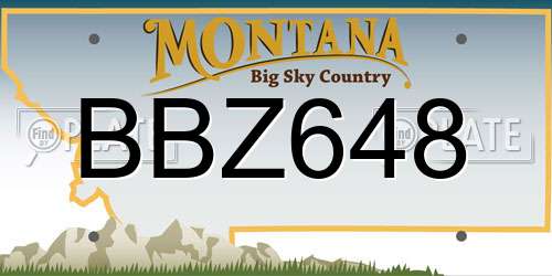 BBZ648 Montana License Plate