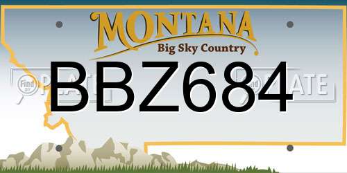 BBZ684 Montana License Plate