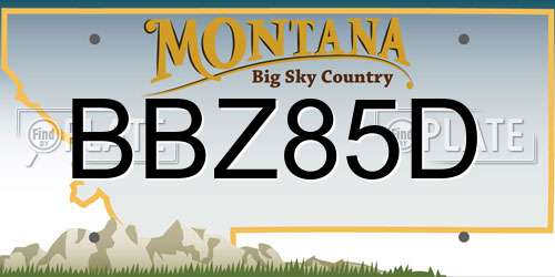 BBZ85D Montana License Plate