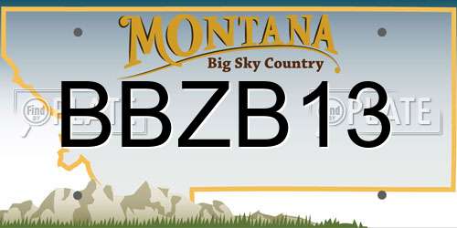 BBZB13 Montana License Plate