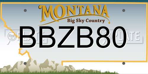 BBZB80 Montana License Plate