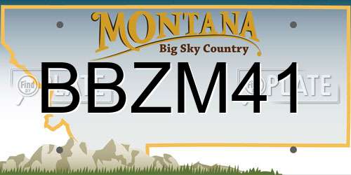 BBZM41 Montana License Plate