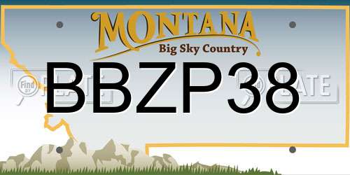 BBZP38 Montana License Plate
