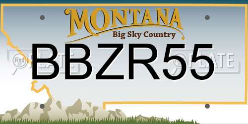 BBZR55 Montana License Plate