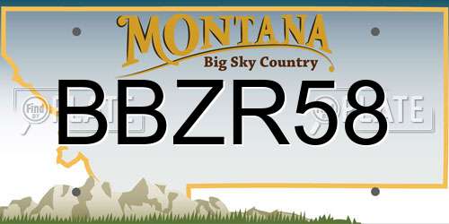 BBZR58 Montana License Plate