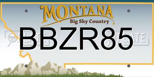 BBZR85 Montana License Plate