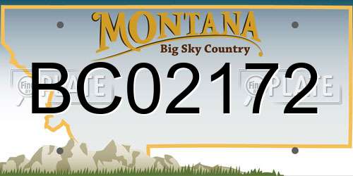BC02172 Montana License Plate