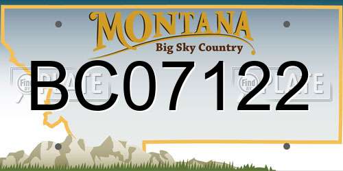 BC07122 Montana License Plate