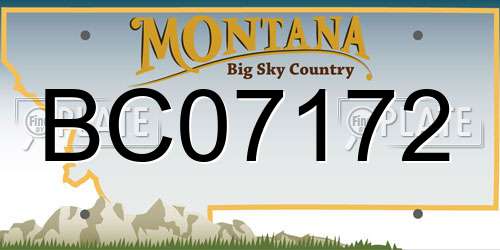 BC07172 Montana License Plate
