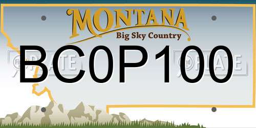 BC0P100 Montana License Plate