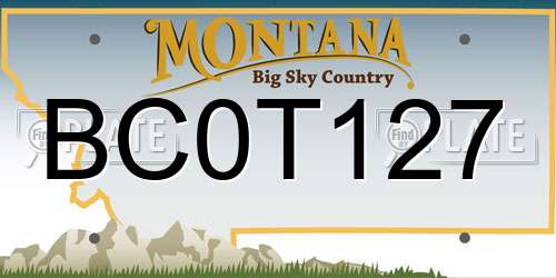 BC0T127 Montana License Plate