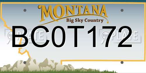 BC0T172 Montana License Plate