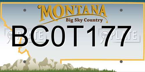 BC0T177 Montana License Plate
