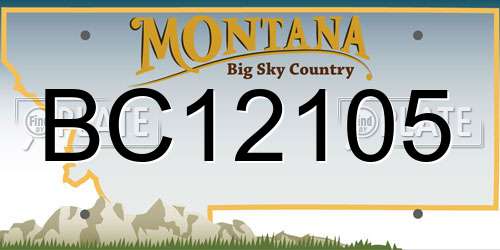 BC12105 Montana License Plate
