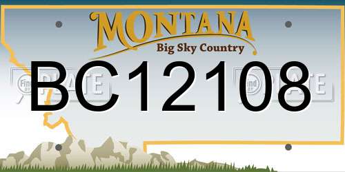 BC12108 Montana License Plate