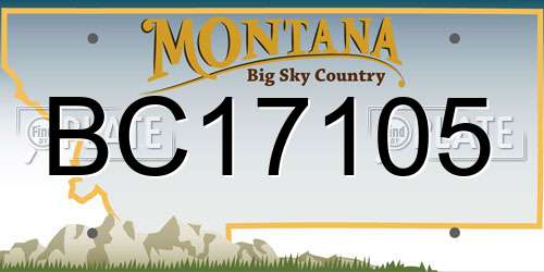 BC17105 Montana License Plate