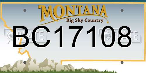 BC17108 Montana License Plate