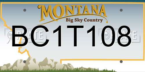 BC1T108 Montana License Plate
