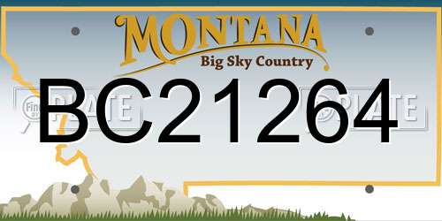 BC21264 Montana License Plate