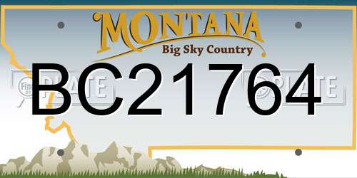 BC21764 Montana License Plate