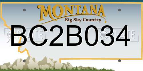 BC2B034 Montana License Plate