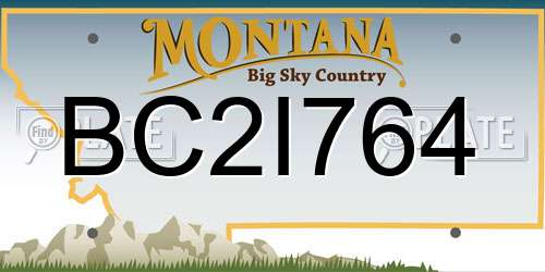 BC2I764 Montana License Plate