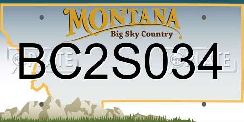 BC2S034 Montana License Plate