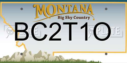 BC2T1O Montana License Plate