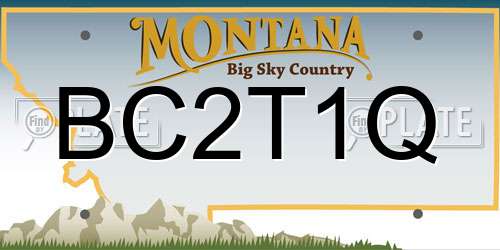 BC2T1Q Montana License Plate