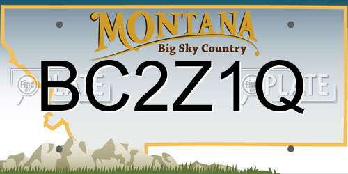 BC2Z1Q Montana License Plate