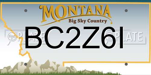 BC2Z6I Montana License Plate