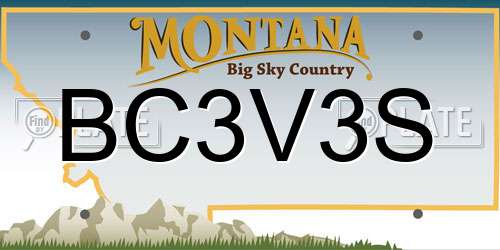 BC3V3S Montana License Plate