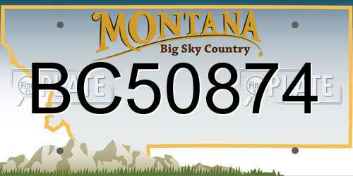 BC50874 Montana License Plate