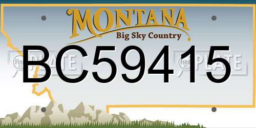 BC59415 Montana License Plate