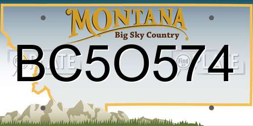 BC5O574 Montana License Plate
