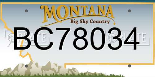 BC78034 Montana License Plate