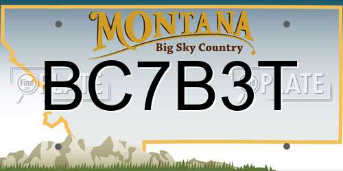 BC7B3T Montana License Plate
