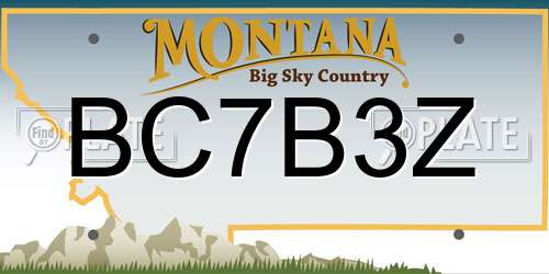BC7B3Z Montana License Plate